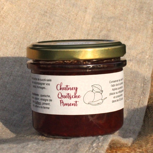 [Chutney-Quetsche-Piment-120g] Chutney quetsche et piment - Pot de 120 g